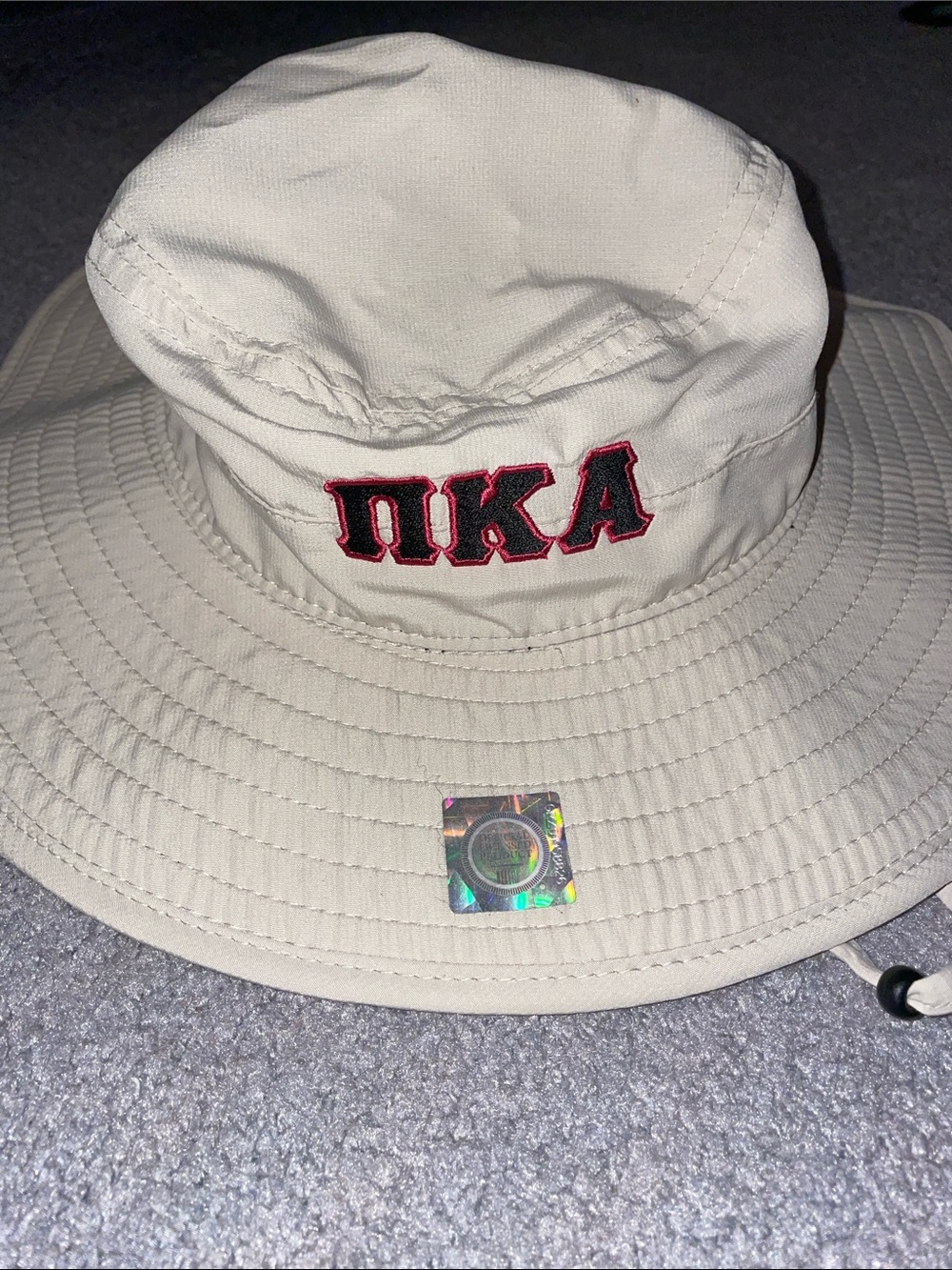 ΠΚΑ Embroidered Beige Bucket Hat